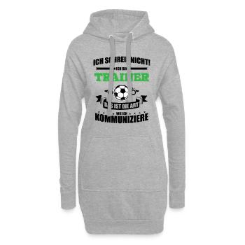 ICH SCHREIE NICHT SHIRT · Fußball · Geschenk - Hoodie-Kleid - Grau meliert - Vorne