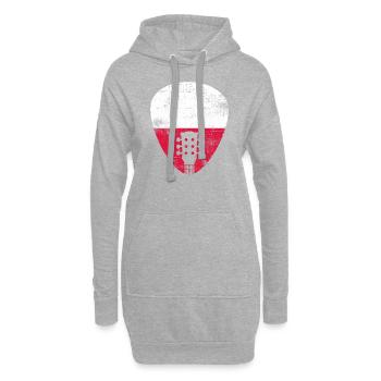 Pologne Guitare - Sweat-shirt à capuche long Femme - gris chiné - Devant