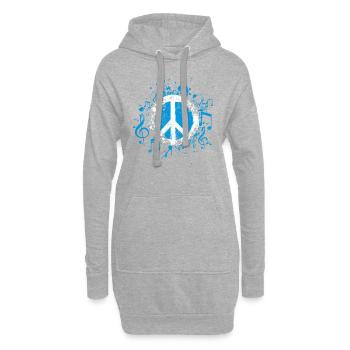 Peace Musik Frieden - Hoodie-Kleid - Grau meliert - Vorne