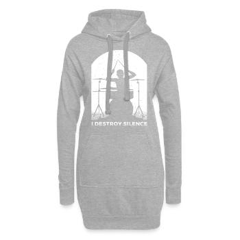 Batterie Percussion Percussion - Sweat-shirt à capuche long Femme - gris chiné - Devant