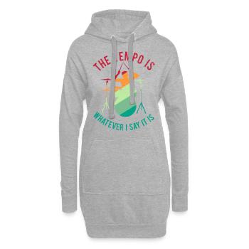 Batterie Percussion Percussion - Sweat-shirt à capuche long Femme - gris chiné - Devant
