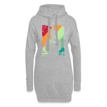Batterie Percussion Percussion - Sweat-shirt à capuche long Femme - gris chiné - Devant