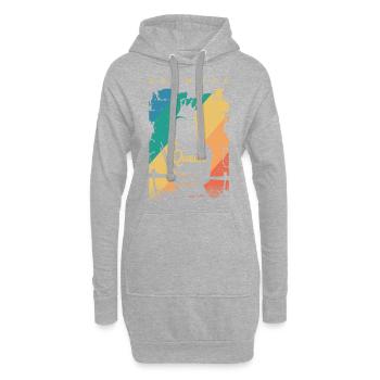 Batterie Percussion Percussion - Sweat-shirt à capuche long Femme - gris chiné - Devant