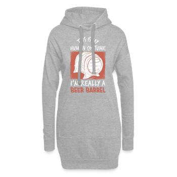 Baril de bière costume de bière - Sweat-shirt à capuche long Femme - gris chiné - Devant