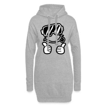 Skifahrer Lächeln Skibrille Lachen Gesicht Urlaub - Hoodie-Kleid - Grau meliert - Vorne