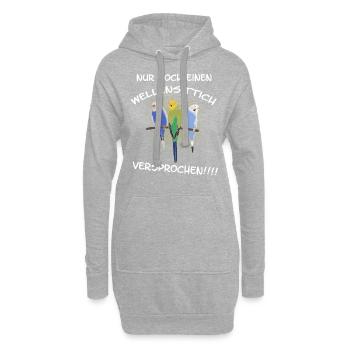 Wellensittich Versprochen - Hoodie-Kleid - Grau meliert - Vorne