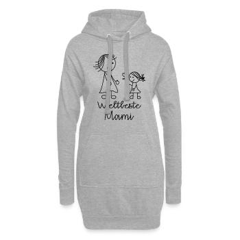Weltbeste Mami - Hoodie-Kleid - Grau meliert - Vorne