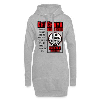 Tchétchénie club de combat tchétchène mma - Sweat-shirt à capuche long Femme - gris chiné - Devant