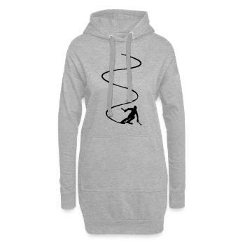 skier grind - Sweat-shirt à capuche long Femme - gris chiné - Devant