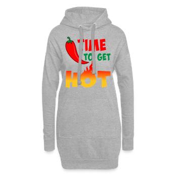 Piment épicé - Sweat-shirt à capuche long Femme - gris chiné - Devant