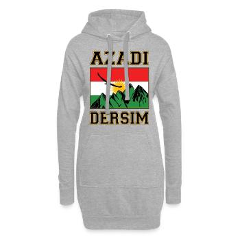 Kurdistan Flag Azadi Dersim Kurdistan - Sweat-shirt à capuche long Femme - gris chiné - Devant