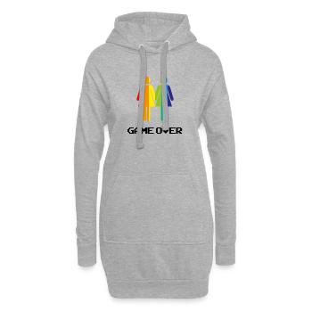 Game Over Women Lesbisches Paar LGBT Shirt - Hoodie-Kleid - Grau meliert - Vorne