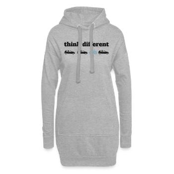 Fahrradfahrer, Fahrradfahren - Hoodie-Kleid - Grau meliert - Vorne