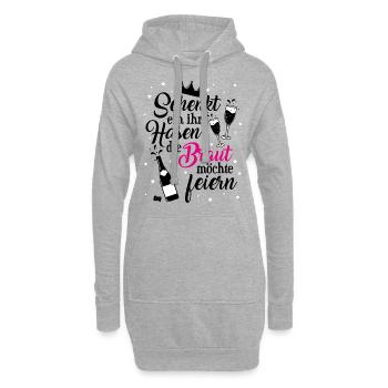 Braut Feier Junggesellinnenabschied JGA Geschenk - Hoodie-Kleid - Grau meliert - Vorne