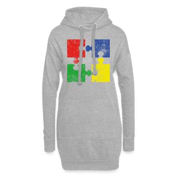 Puzzle - Hoodie Dress - heather grey - Front