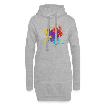 Puzzle - Sweat-shirt à capuche long Femme - gris chiné - Devant