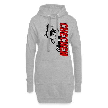 Chechnya wolf Chechen Borz - Hoodie-Kleid - Grau meliert - Vorne