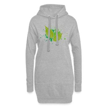 Feuille Nature - Sweat-shirt à capuche long Femme - gris chiné - Devant