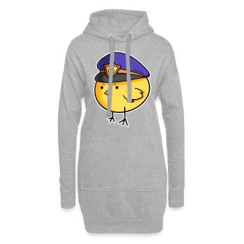 Cadeau de poussin enfants gangster sécurité - Sweat-shirt à capuche long Femme - gris chiné - Devant