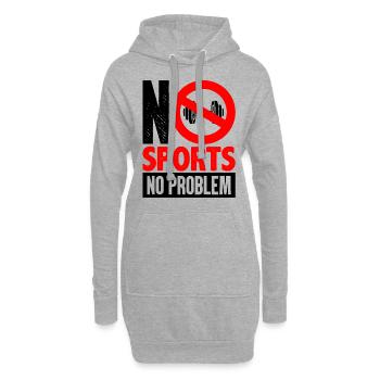 No Sports Anti Fitness kein Sport sucks Geschenk - Hoodie-Kleid - Grau meliert - Vorne