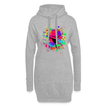 Schöne prima Ballerina in Farbkleckse Geschenk - Hoodie-Kleid - Grau meliert - Vorne