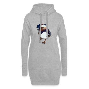 Mandarinente beliebt unter Enten Kenner Geschenk - Hoodie-Kleid - Grau meliert - Vorne