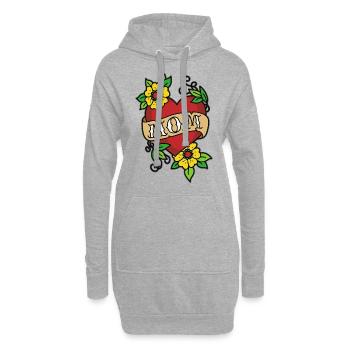 Herz MOM TATTOO - Hoodie-Kleid - Grau meliert - Vorne