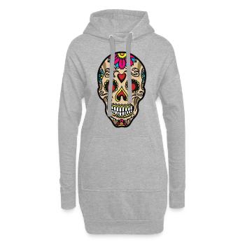 SUGAR SKULL TATTOO - Hoodie-Kleid - Grau meliert - Vorne
