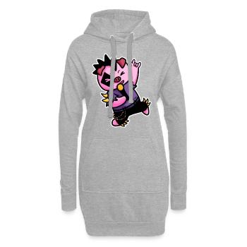 Schwein Heavy Metal Musik Mikrofon Kinder Geschenk - Hoodie-Kleid - Grau meliert - Vorne