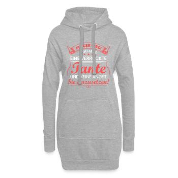 Finger Weg ich habe eine Verrückte Tante Spruch - Hoodie-Kleid - Grau meliert - Vorne