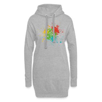 Würfel - Hoodie-Kleid - Grau meliert - Vorne