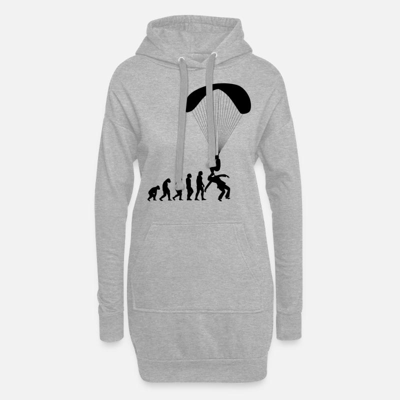 Evolution Paragliding Paraglider Gleitschirm Shirt - Hoodie-Kleid - Grau meliert