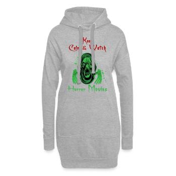Horrorfilme - Hoodie-Kleid - Grau meliert - Vorne