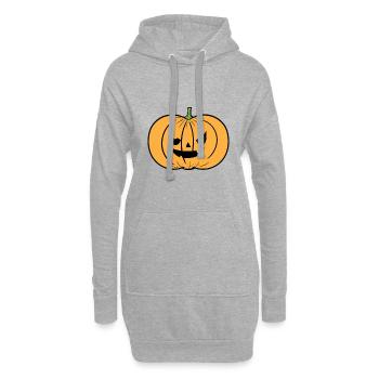 Citrouille effrayant - Sweat-shirt à capuche long Femme - gris chiné - Devant