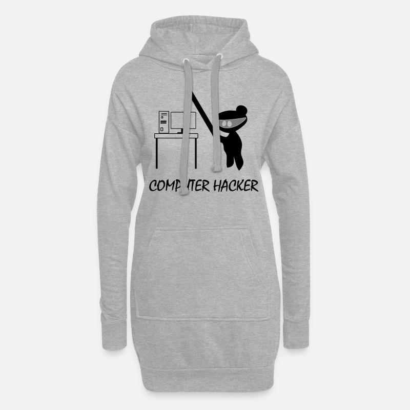 Hacker - Hoodie-Kleid - Grau meliert