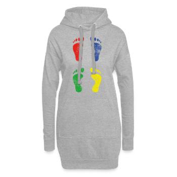 Füße - Hoodie-Kleid - Grau meliert - Vorne