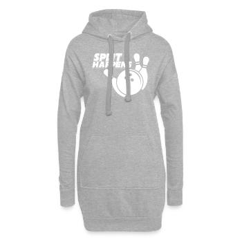 Split arrive tenue de bowling - Sweat-shirt à capuche long Femme - gris chiné - Devant