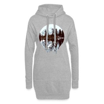 Natur - Alaska - Wildnis - Hoodie-Kleid - Grau meliert - Vorne