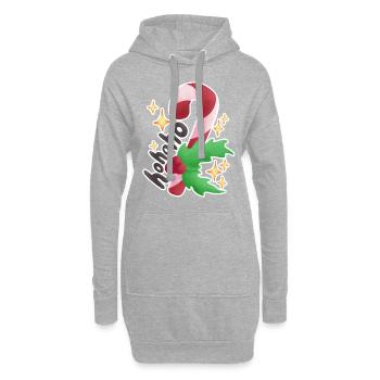 Canne de Noël bonbon cadeau pour enfants - Sweat-shirt à capuche long Femme - gris chiné - Devant