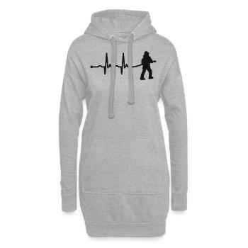 Pompiers - Sweat-shirt à capuche long Femme - gris chiné - Devant