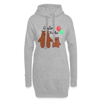 Bald großer Bruder, Geschwisterkind, Geburt Bären - Hoodie-Kleid - Grau meliert - Vorne