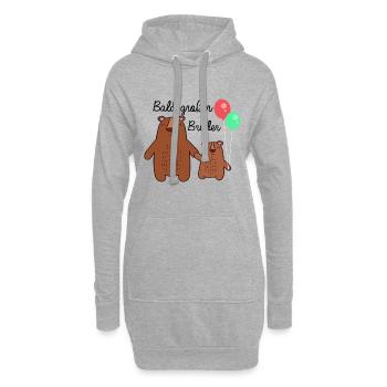 Bald großer Bruder, Geschwisterkind, Geburt Cool - Hoodie-Kleid - Grau meliert - Vorne