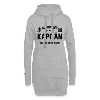 Kapitän Schiff Spruch Lustig geschenk - Hoodie-Kleid - Grau meliert - Vorne