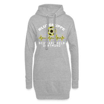 Blutgruppe schwarz gelb dortmund white - Hoodie-Kleid - Grau meliert - Vorne