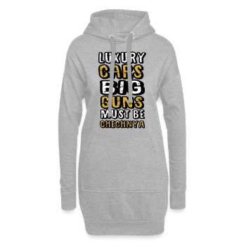 Chechnya Lifestyle. Chechen Dreams - Hoodie-Kleid - Grau meliert - Vorne