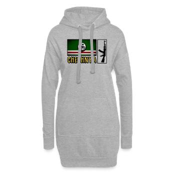 Chechnya Flagge Chechen Soldier - Hoodie-Kleid - Grau meliert - Vorne
