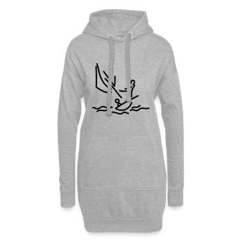 Voile | Marin cadeau | Cadeau voile drôle - Sweat-shirt à capuche long Femme - gris chiné - Devant
