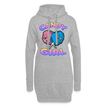 CANDY GIRL Barbe à papa - Sweat-shirt à capuche long Femme - gris chiné - Devant