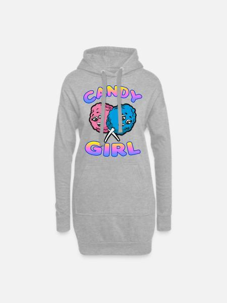CANDY GIRL cotton candy - Hoodie Dress - heather grey