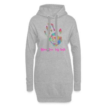 Plus d’amour Moins de haine hippie - Sweat-shirt à capuche long Femme - gris chiné - Devant